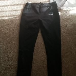 Black knit stretch leggings